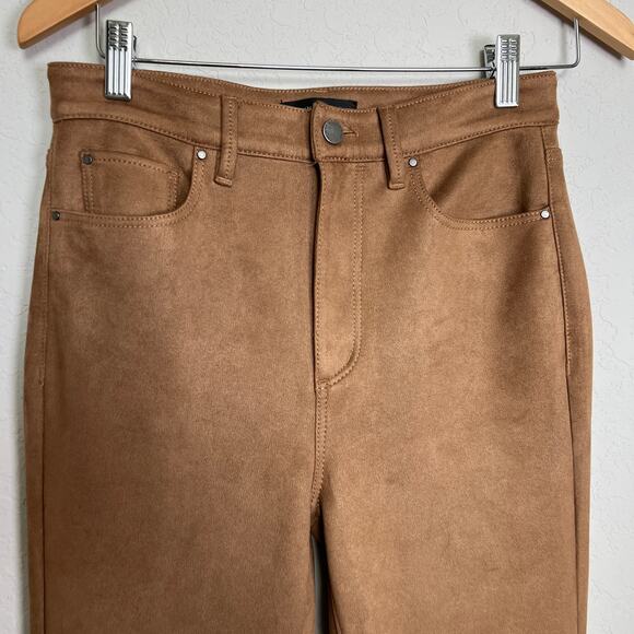 Ann Taylor Women's Faux Suede Tan Straight Leg Pants Size 4 - Picture 2 of 9